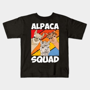 Funny Alpaca T-Shirt for Alpaca Squad Lovers Kids T-Shirt